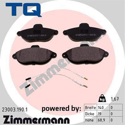 TQ 222666 - Тормозные колодки, дисковые, комплект autospares.lv