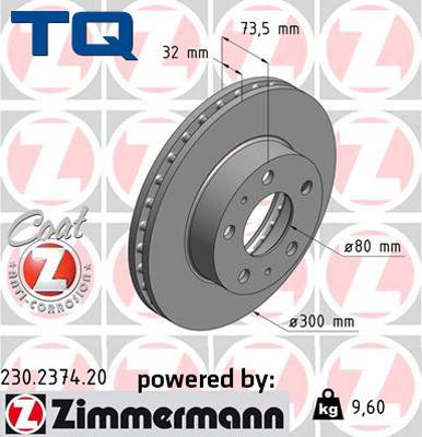 TQ TQ-BD0034 - Тормозной диск autospares.lv