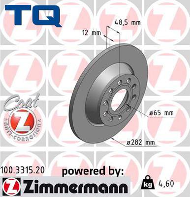 TQ TQ-BD0008 - Тормозной диск autospares.lv