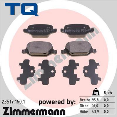 TQ TQ-BP0057 - Тормозные колодки, дисковые, комплект autospares.lv