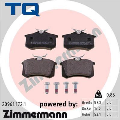 TQ TQ-BP0011 - Тормозные колодки, дисковые, комплект autospares.lv