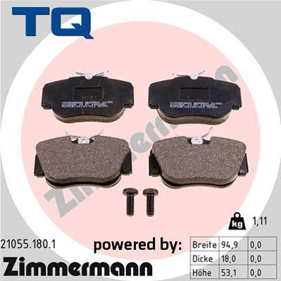 TQ 222633 - Тормозные колодки, дисковые, комплект autospares.lv