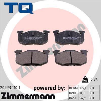 TQ 222632 - Тормозные колодки, дисковые, комплект autospares.lv