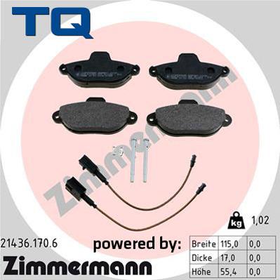 TQ TQ-BP0017 - Тормозные колодки, дисковые, комплект autospares.lv