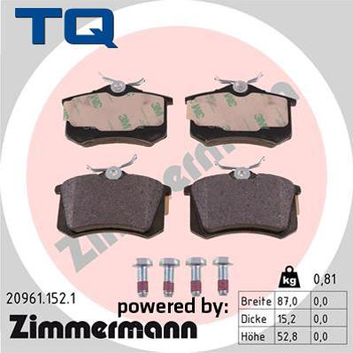 TQ 222629 - Тормозные колодки, дисковые, комплект autospares.lv