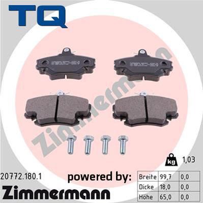 TQ 222624 - Тормозные колодки, дисковые, комплект autospares.lv