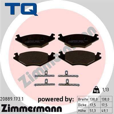 TQ TQ-BP0005 - Тормозные колодки, дисковые, комплект autospares.lv