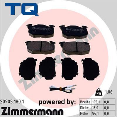 TQ 222626 - Тормозные колодки, дисковые, комплект autospares.lv