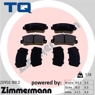 TQ 222628 - Тормозные колодки, дисковые, комплект autospares.lv