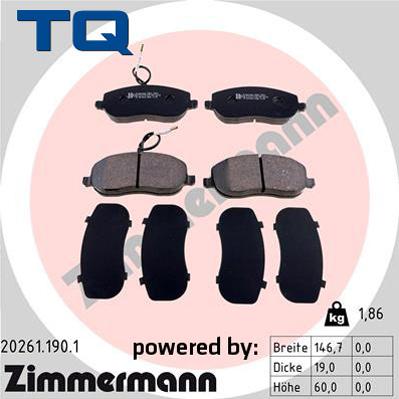 TQ 222622 - Тормозные колодки, дисковые, комплект autospares.lv