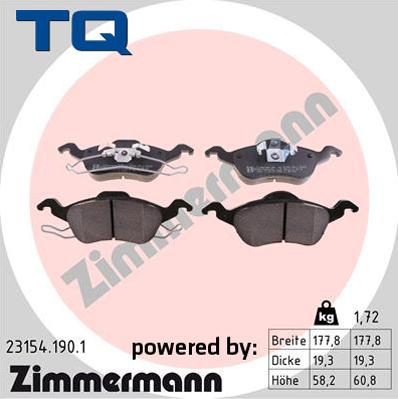 TQ TQ-BP0044 - Тормозные колодки, дисковые, комплект autospares.lv