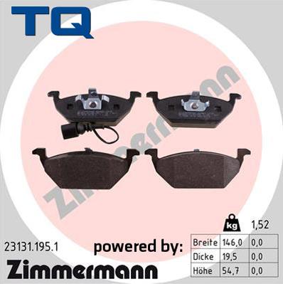 TQ TQ-BP0042 - Тормозные колодки, дисковые, комплект autospares.lv