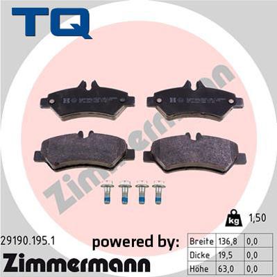 TQ 222742 - Тормозные колодки, дисковые, комплект autospares.lv