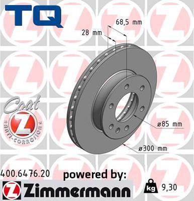 TQ TQ-BD0065 - Тормозной диск autospares.lv