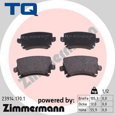 TQ TQ-BP0075 - Тормозные колодки, дисковые, комплект autospares.lv