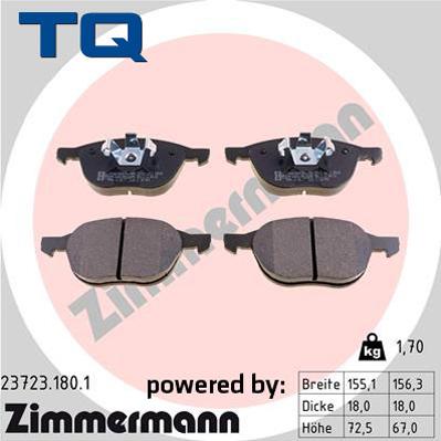 TQ 222701 - Тормозные колодки, дисковые, комплект autospares.lv