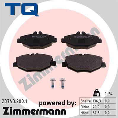 TQ 222702 - Тормозные колодки, дисковые, комплект autospares.lv