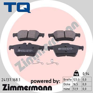 TQ 222715 - Тормозные колодки, дисковые, комплект autospares.lv