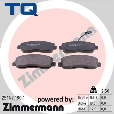 TQ TQ-BP0096 - Тормозные колодки, дисковые, комплект autospares.lv