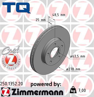 TQ 222729 - Тормозной диск autospares.lv