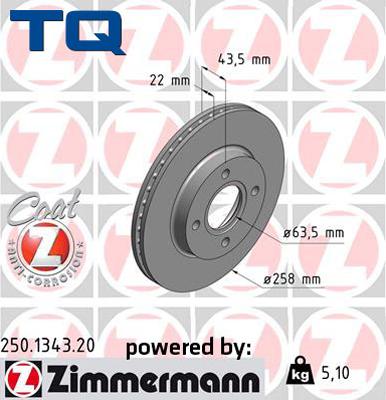 TQ 222725 - Тормозной диск autospares.lv