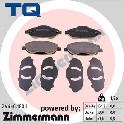 TQ 222722 - Тормозные колодки, дисковые, комплект autospares.lv