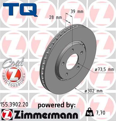 TQ TQ-BD0357 - Тормозной диск autospares.lv