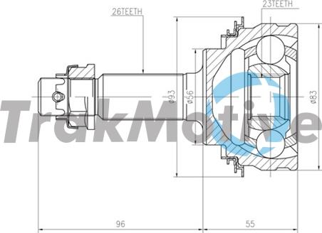 TrakMotive 40-0816 - Шарнирный комплект, ШРУС, приводной вал autospares.lv