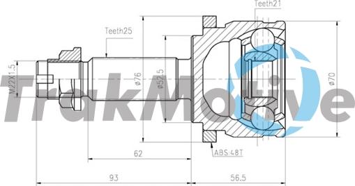 TrakMotive 40-0826 - Шарнирный комплект, ШРУС, приводной вал autospares.lv