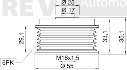 Trevi Automotive AP1016 - Шкив генератора, муфта autospares.lv