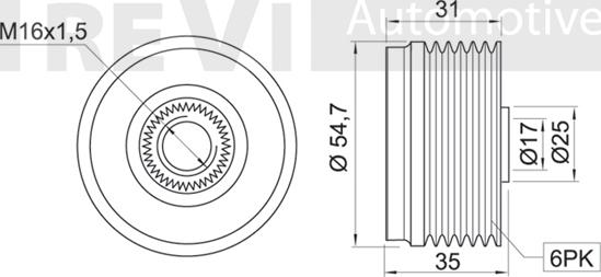 Trevi Automotive AP1026 - Шкив генератора, муфта autospares.lv