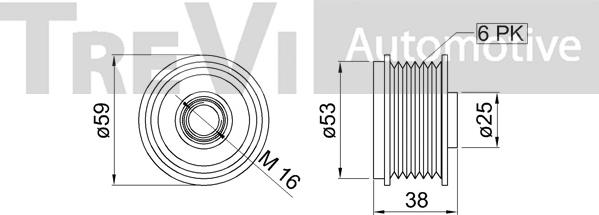 Trevi Automotive AP1241 - Шкив генератора, муфта autospares.lv