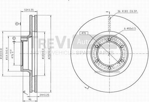 Trevi Automotive BD1091 - Тормозной диск autospares.lv