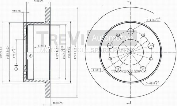 Trevi Automotive BD1040 - Тормозной диск autospares.lv