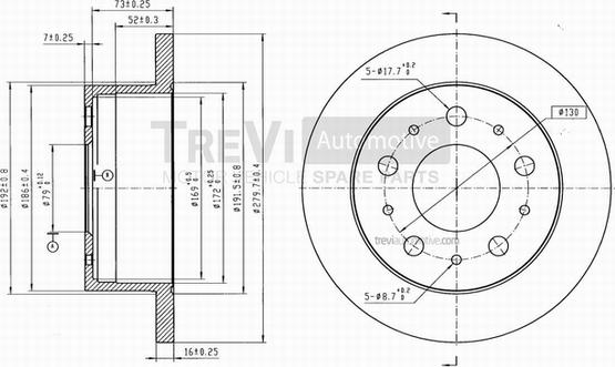 Trevi Automotive BD1042 - Тормозной диск autospares.lv