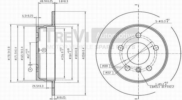 Trevi Automotive BD1059 - Тормозной диск autospares.lv