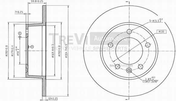 Trevi Automotive BD1054 - Тормозной диск autospares.lv