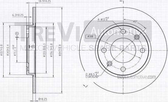 Trevi Automotive BD1061 - Тормозной диск autospares.lv