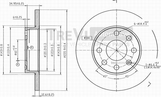 Trevi Automotive BD1011 - Тормозной диск autospares.lv