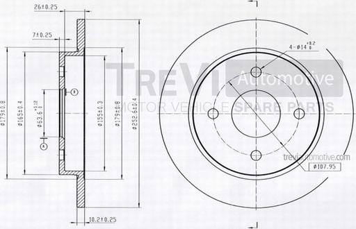 Trevi Automotive BD1013 - Тормозной диск autospares.lv