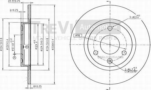 Trevi Automotive BD1012 - Тормозной диск autospares.lv