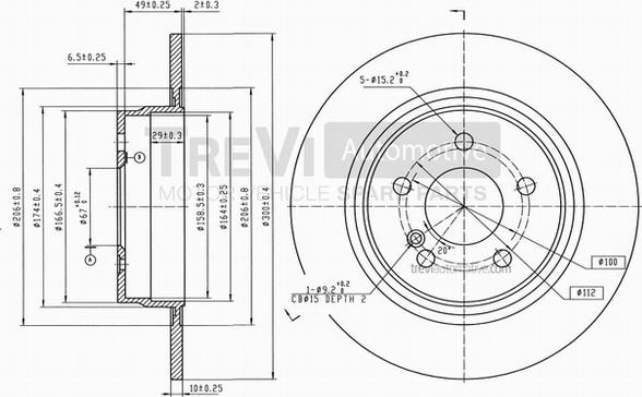 Trevi Automotive BD1081 - Тормозной диск autospares.lv