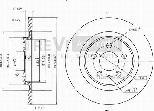 Trevi Automotive BD1038 - Тормозной диск autospares.lv