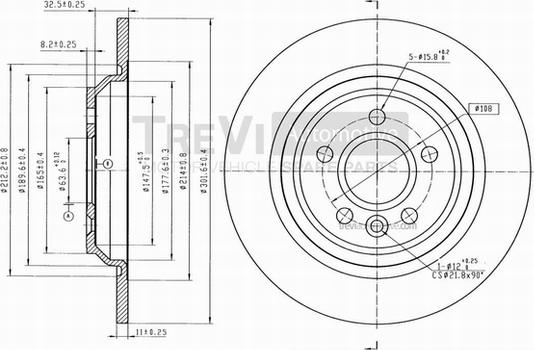 Trevi Automotive BD1079 - Тормозной диск autospares.lv