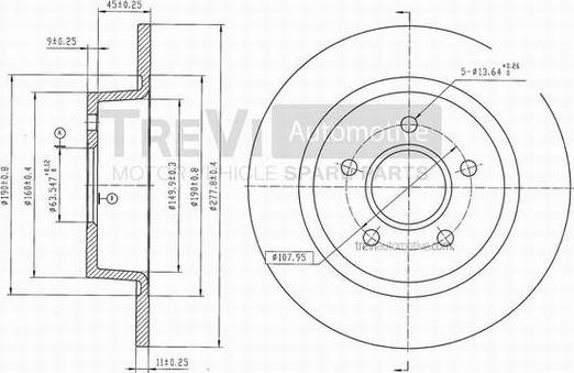 Trevi Automotive BD1075 - Тормозной диск autospares.lv