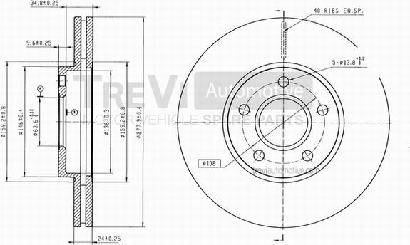 Trevi Automotive BD1194 - Тормозной диск autospares.lv