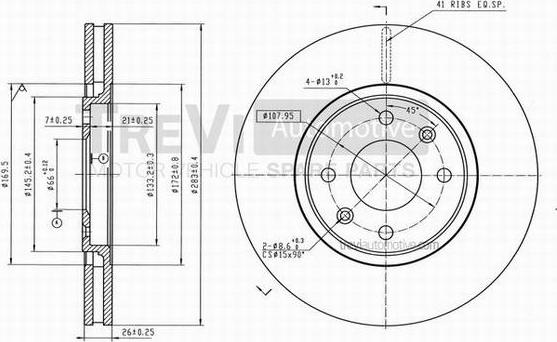 Trevi Automotive BD1197 - Тормозной диск autospares.lv