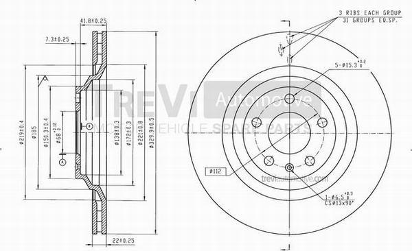 Trevi Automotive BD1153 - Тормозной диск autospares.lv