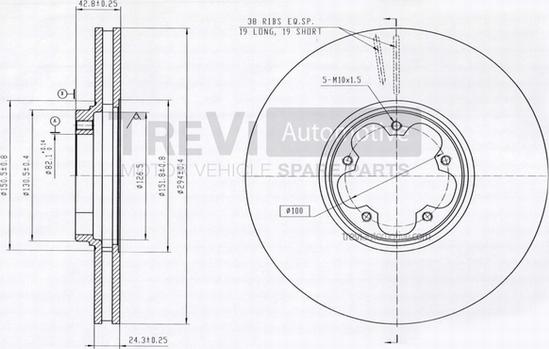 Trevi Automotive BD1152 - Тормозной диск autospares.lv