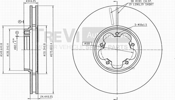 Trevi Automotive BD1160 - Тормозной диск autospares.lv